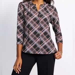Montgomery Post Chic Plaid Blouse
